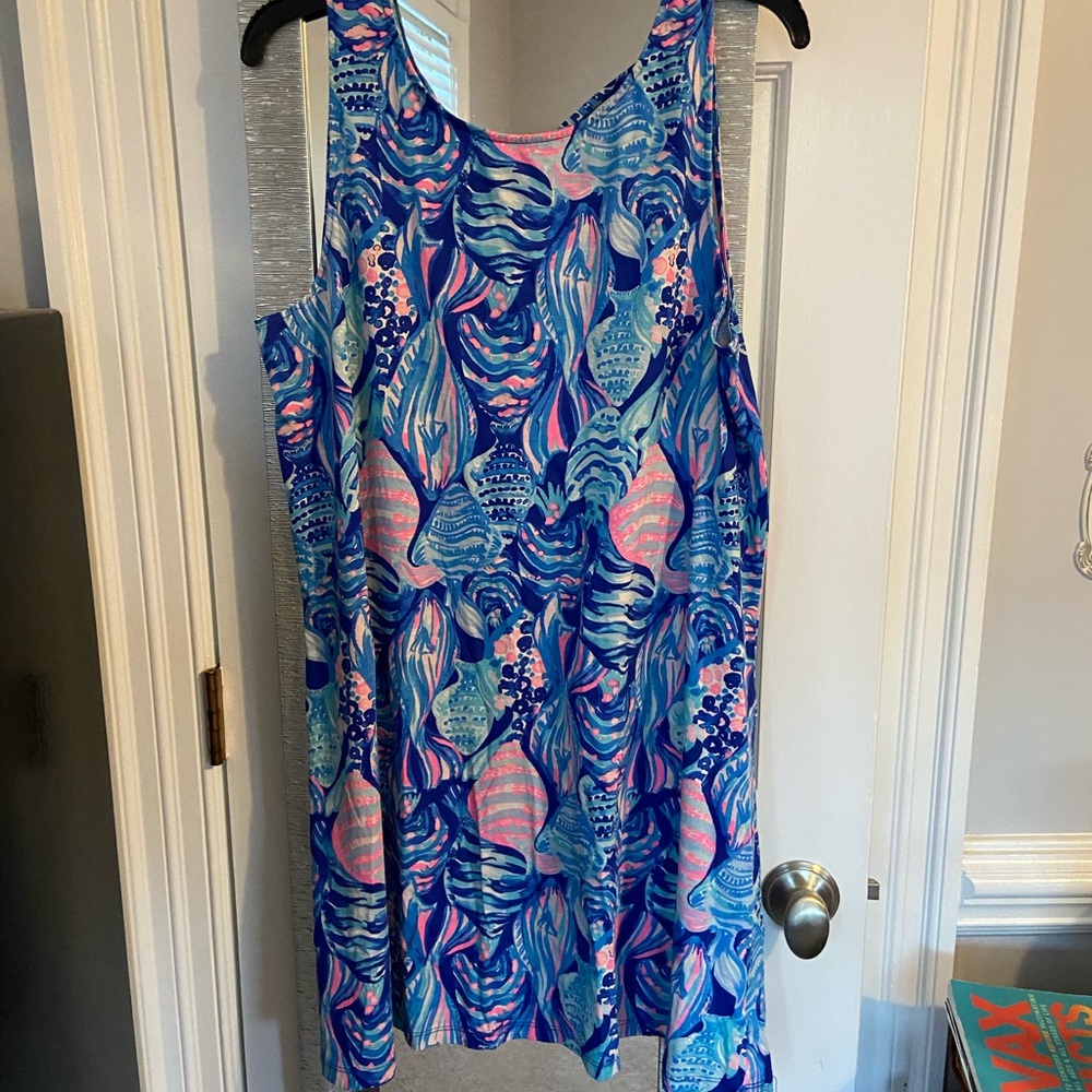 Lilly Pulitzer Blue and Pink Patterned Dress Like New